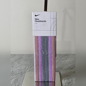 * Nike Women's Swoosh 6 Pack Metalli Headbands Gray, Purple And Peach OS